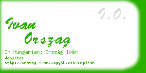 ivan orszag business card